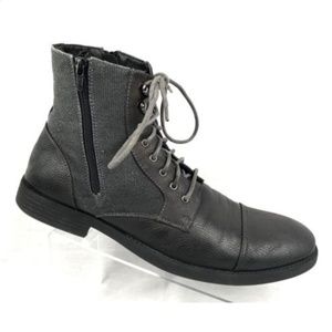 Robert Wayne Efny Leather Canvas Ankle Boots 12 D